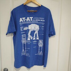 Star Wars AT-AT AKA Imperial Walker Diagram Cotton Blend T Shirt 2X